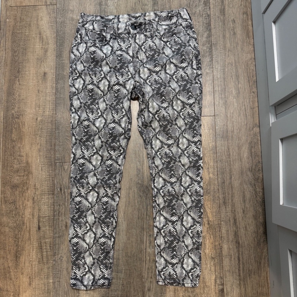 Seven7 Womens Tummyless‎ High Rise Skinny Jeans Snake Print Size 10